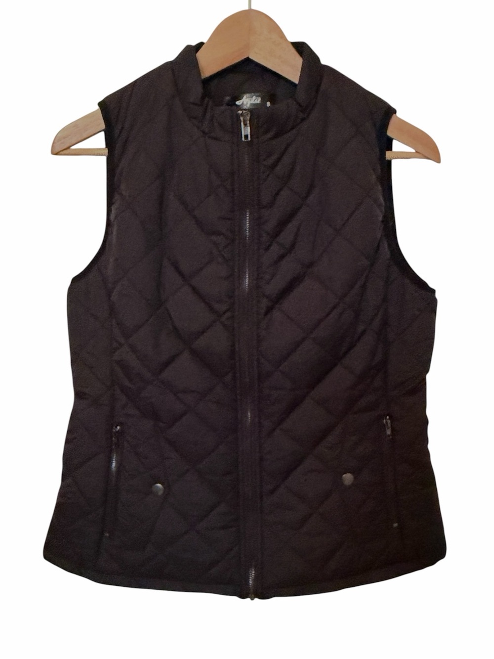 Argstar Vest Womens Size S Black Quilted Sleeveless Zip Pockets Hiking Gorpcore